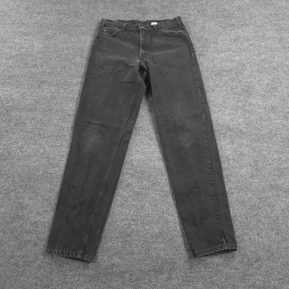 Vintage Levis Jeans Mens 34x36 Black Denim 550 Relaxed Tapered Orange Tab 90s